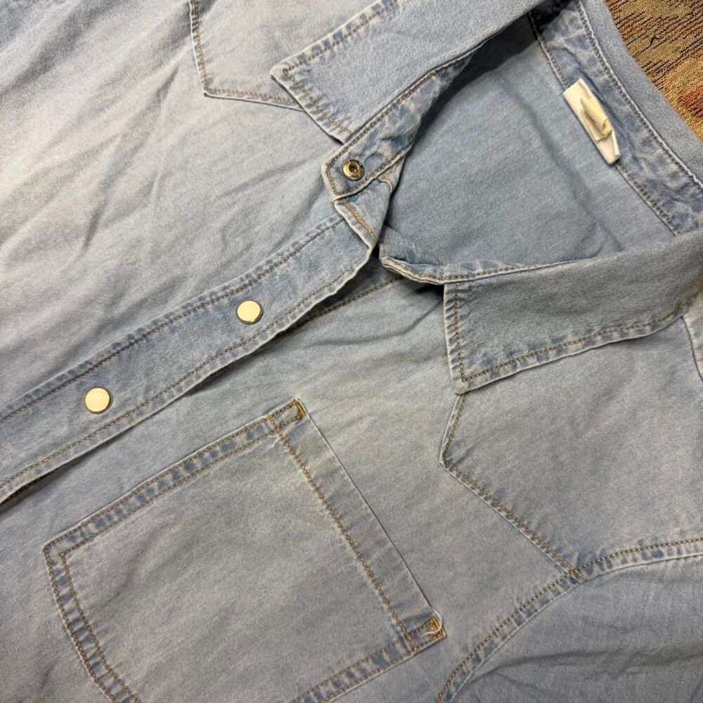 Ana Blue Denim Button Up Shirt - Picture 3 of 5